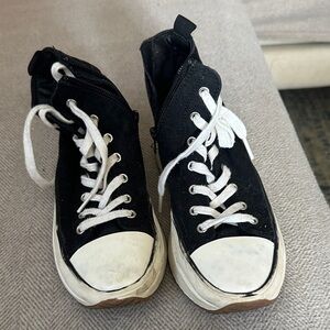 Black and White High-Top Sneakers